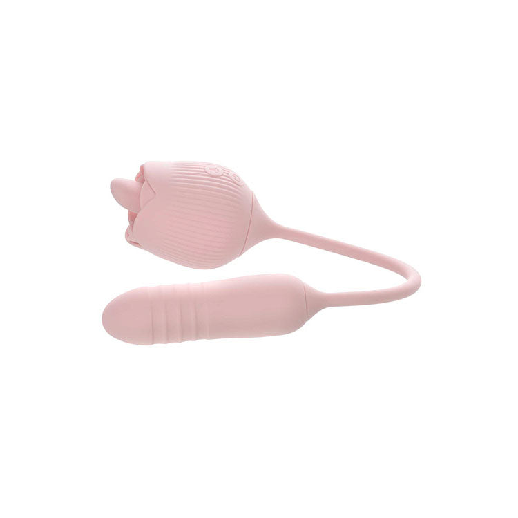Adam & Eve Thrust & Tickle Rose Vibrator – USB Rechargeable Flickering Thrusting Vibrator > Sex Toys For Ladies > Rose Stimulators