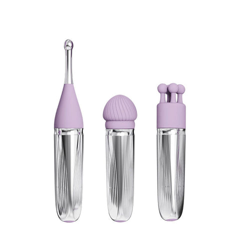 Adam & Eve Sweet Dreams Massager Kit 8 Tips Lavender USB Rechargeable STIMULATORS