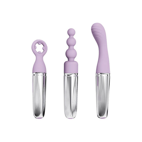 Adam & Eve Sweet Dreams Massager Kit 8 Tips Lavender USB Rechargeable STIMULATORS