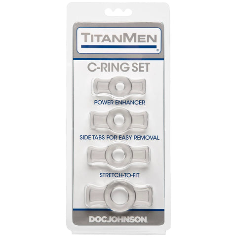 Titanmen Cock Ring Set (Black) – Stretchable Cock Rings Set > Cock Ring > Sets