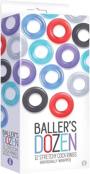 Baller's Dozen Smooth (Assorted) – Stretchy Cock Rings Pack Secondary image