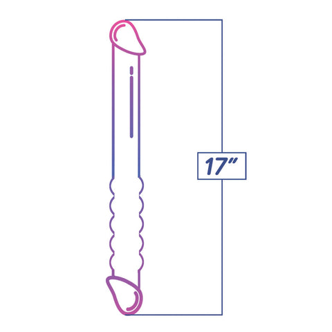 Shades 17 Inch Jelly Double Dong in Violet and Blue Double Dongs