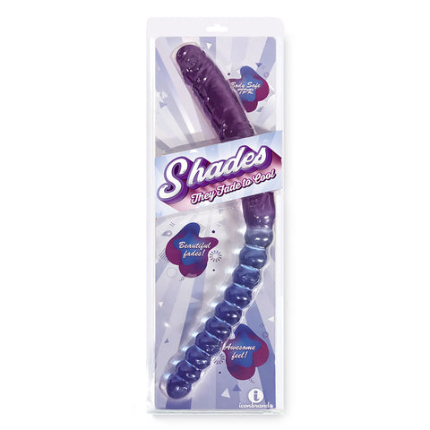 Shades 17 Inch Jelly Double Dong in Violet and Blue Multi Double Dongs