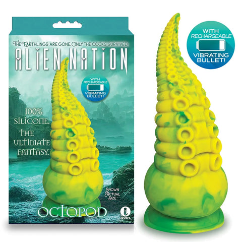Alien Nation - Octopod 8 Inch Vibrating Fantasy Dong Coloured Fantasy Dongs