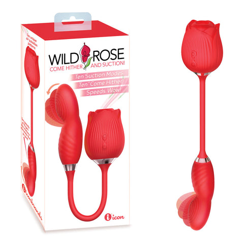 Wild Rose Come Hither & Suction Vibrator Red Suction Stimulator
