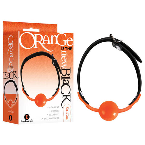 Orange Is the New Black Siligag – Body-Safe Silicone Ball Gag with Faux Leather Straps Orange > Bondage Gear > Gags and Bits