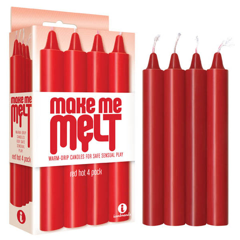 Make Me Melt Drip Candles - Hot Drip Candles - 4 Pack Red Red Drip Candles