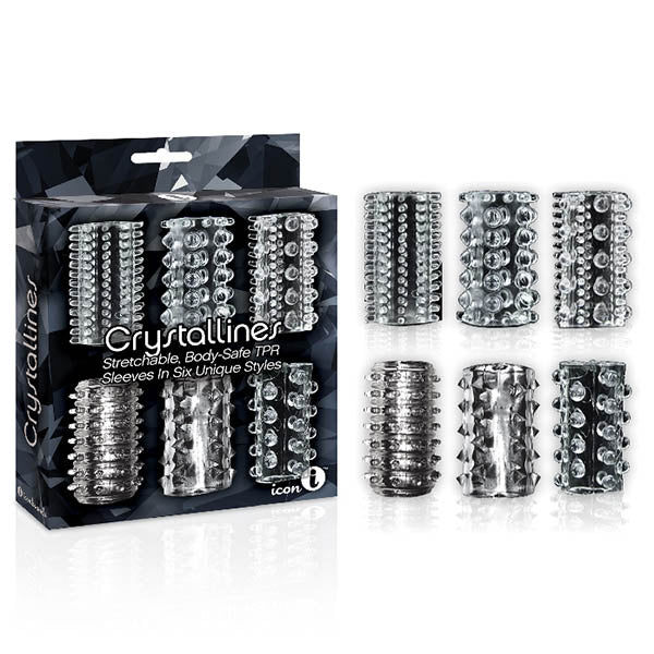 The 9's Crystalline TPR Cock Sleeves Set of 6 – Stretchable Penis Sleeves Clear > Sex Toys For Men > Penis Sleeves