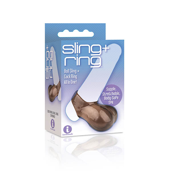 The 9's Sling and Ring - Cock & Balls Ring Black COCK RINGS