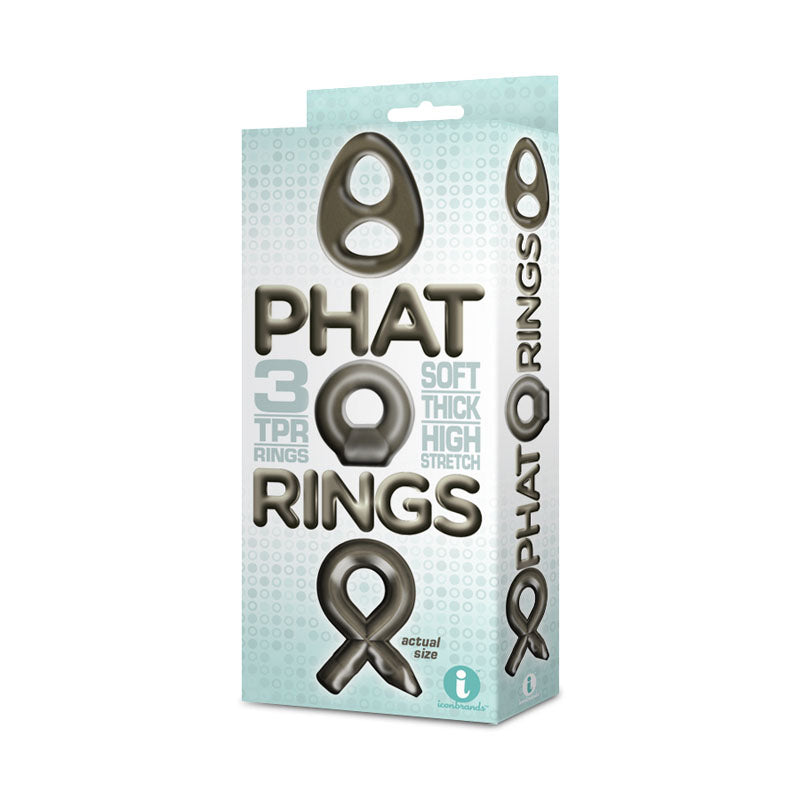 The 9s Phat Rings Smoke Cock Rings Set of 3 COCK RINGS