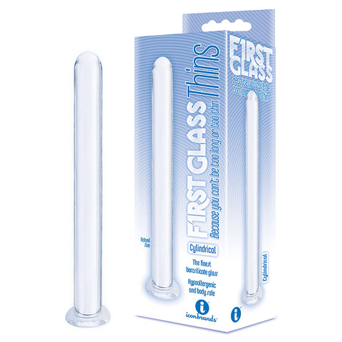 The 9's First Glass Thins Cylindrical Glass Dildo 17.8 Centimeters Clear GLASS TOYS