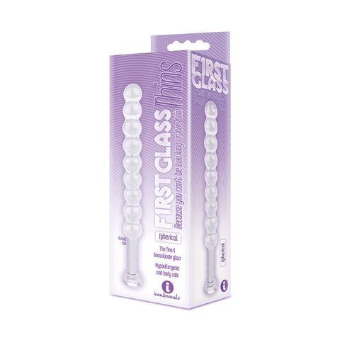 The 9's First Glass Thins Spherical – Glass 17.8 cm Anal Beads GLASS TOYS