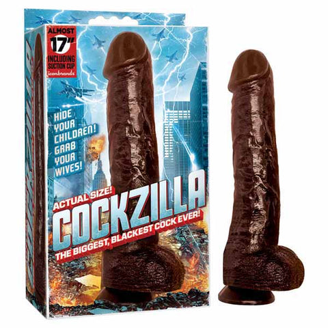 Cockzilla 43 Centimeter 17 Inch Realistic Dong with Suction Cup Brown > Dildos > Oversized Toys