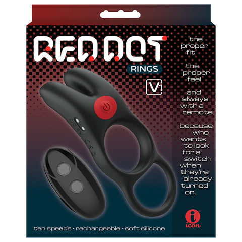 Red Dot Rings V1 USB Rechargeable Vibrating Cock Ring with Remote Cock Rings Vibrating