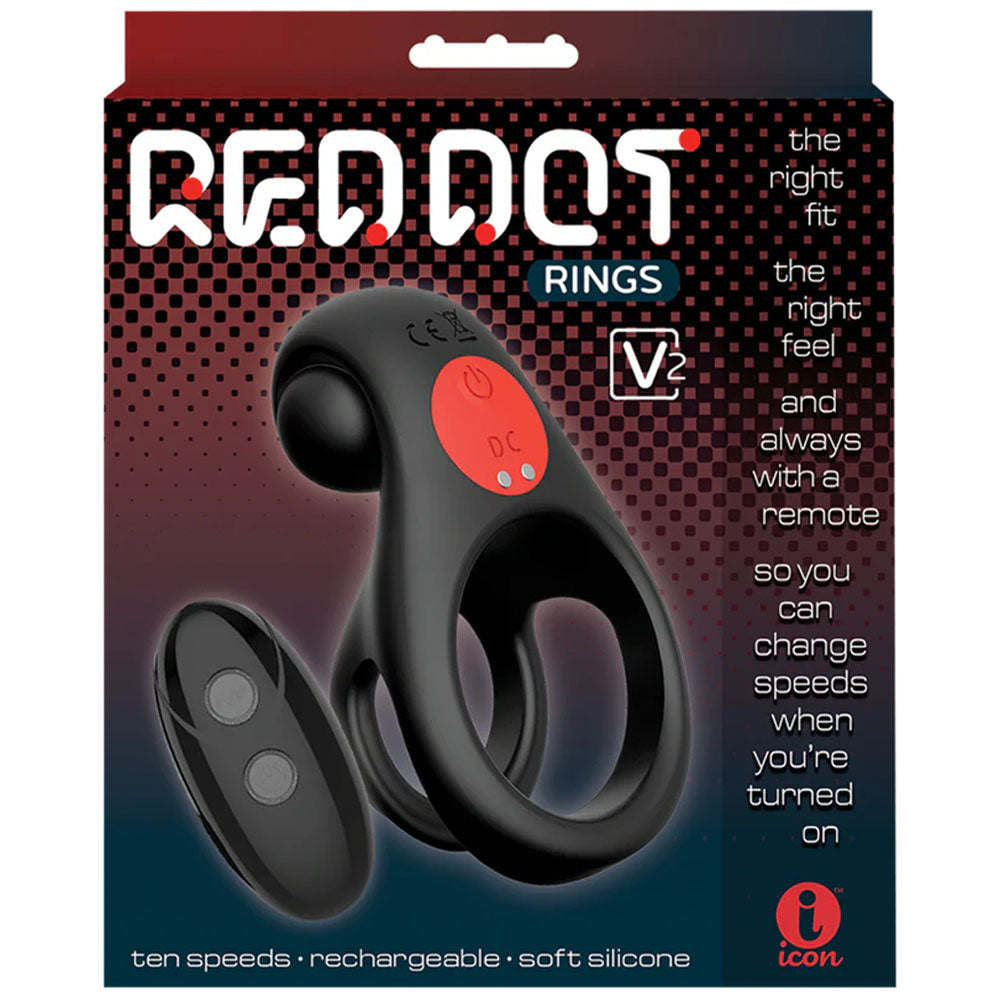 Red Dot Rings V2 Vibrating Cock & Ball Ring 10.2cm > Cock Ring > Vibrating