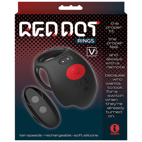 Red Dot Rings V3 USB Rechargeable Cock & Ball Ring with Remote Cock Rings Vibrating