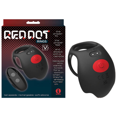 Red Dot Rings V3 USB Rechargeable Cock & Ball Ring with Remote Multi Cock Rings Vibrating