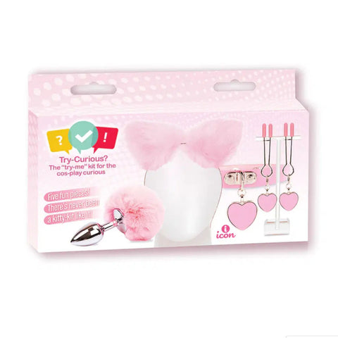Try Curious Kitty Kit (Pink) – Cosplay 5 Piece Erotic Toy Set Pink KITS