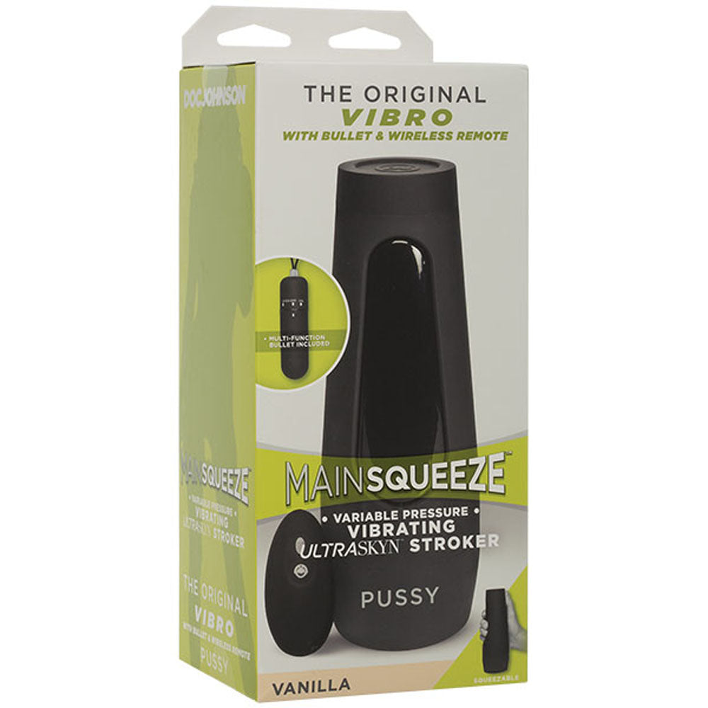 Doc Johnson Main Squeeze Original Vibro – Wireless Remote-Controlled Vibrating Masturbator > Sex Toys For Men > Masturbators > Vibrating