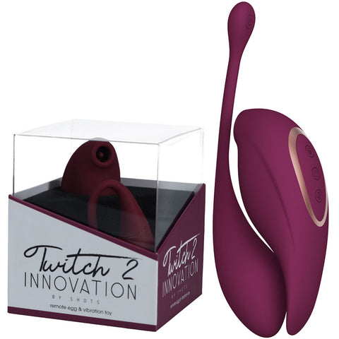 Twitch 2 Dual Pleasure Female Stimulator Insertable Egg Burgundy Red EGGS