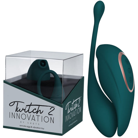 Twitch 2 Dual Pleasure Female Stimulator and Insertable Egg Green Green EGGS