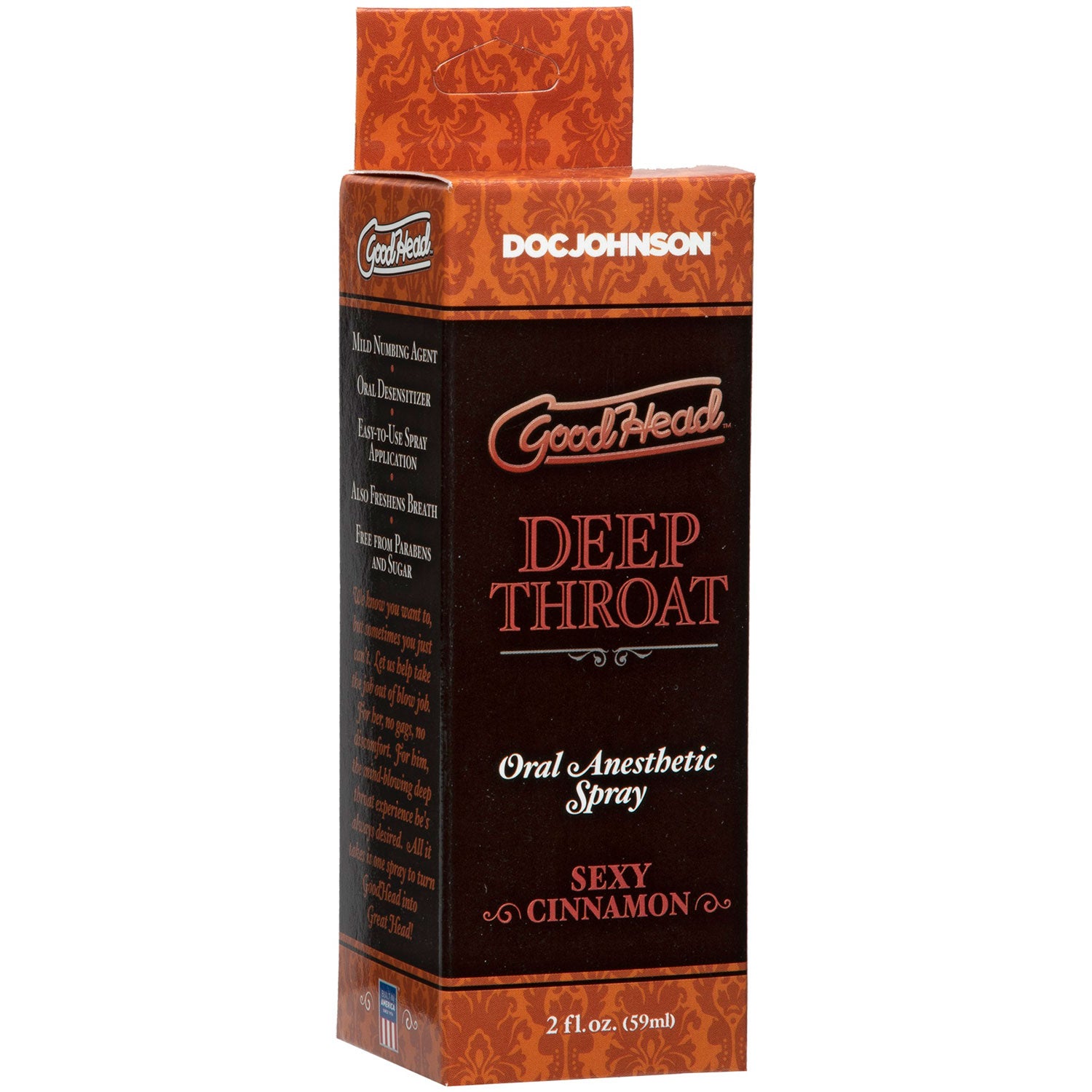 Goodhead Deep Throat Spray Cinnamon (59ml) – Flavored Throat Desensitizer Spray > Lube > Oral Gels & Sprays