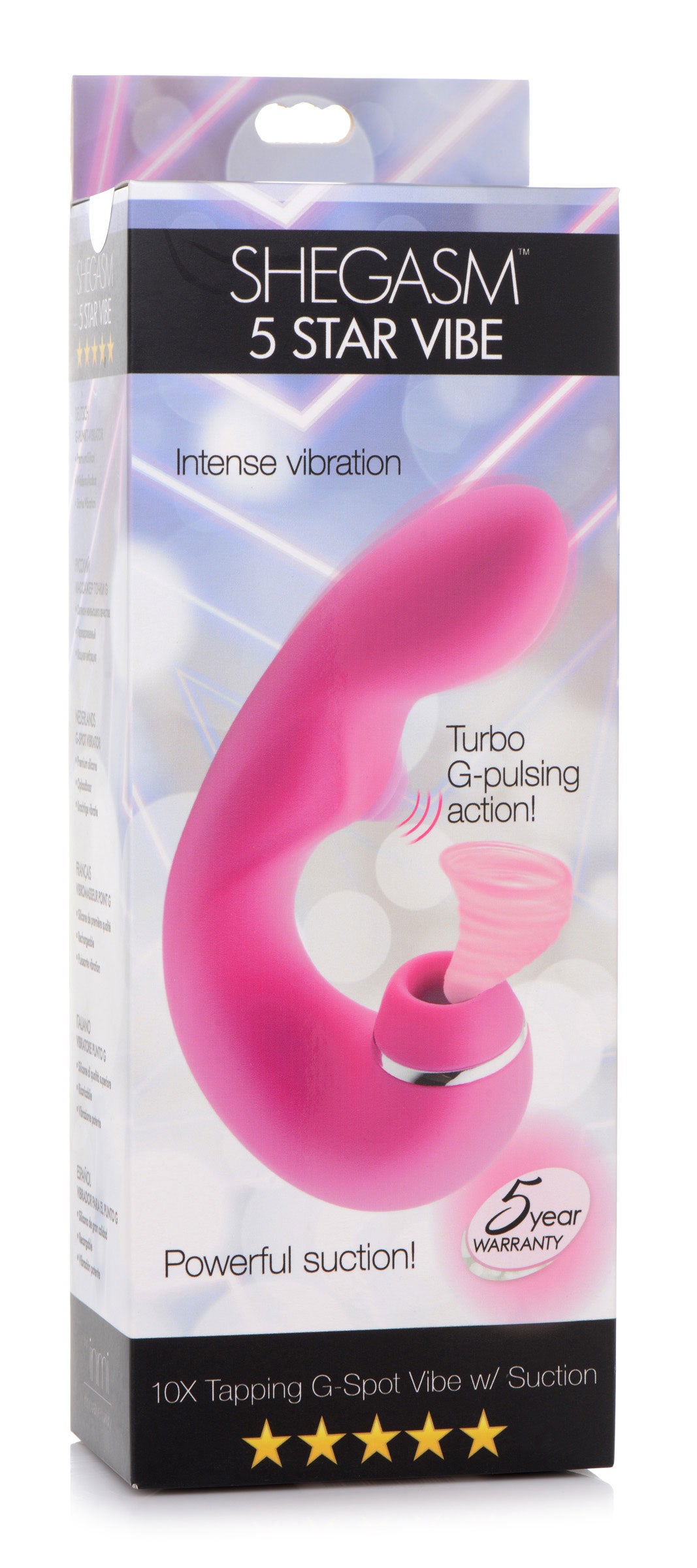 Inmi Shegasm 5 Star Tapping G-Spot Vibe with Suction Pink Vibrators - G Spot