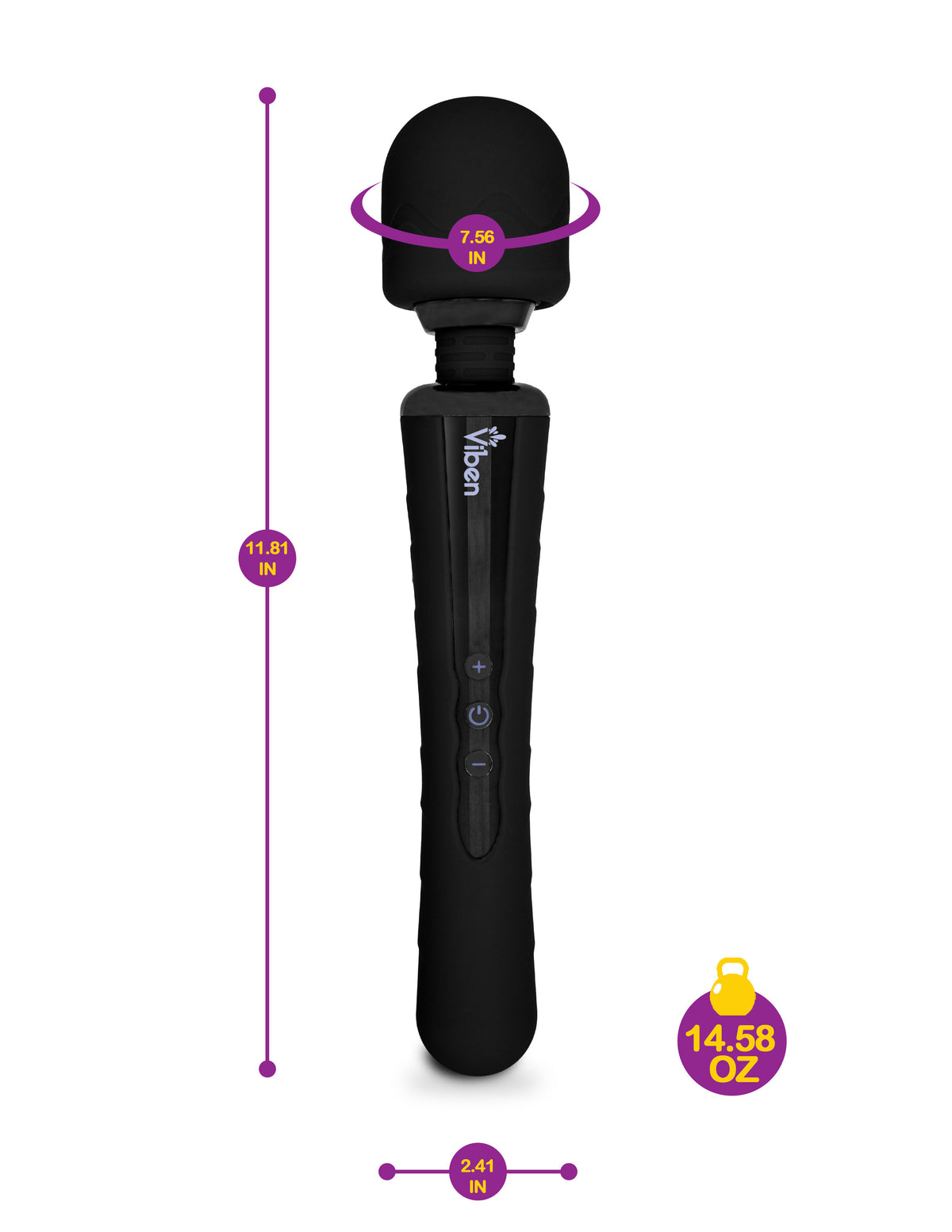 Viben Obsession Wand Massager in Black > Sex Toys > Massage Wands