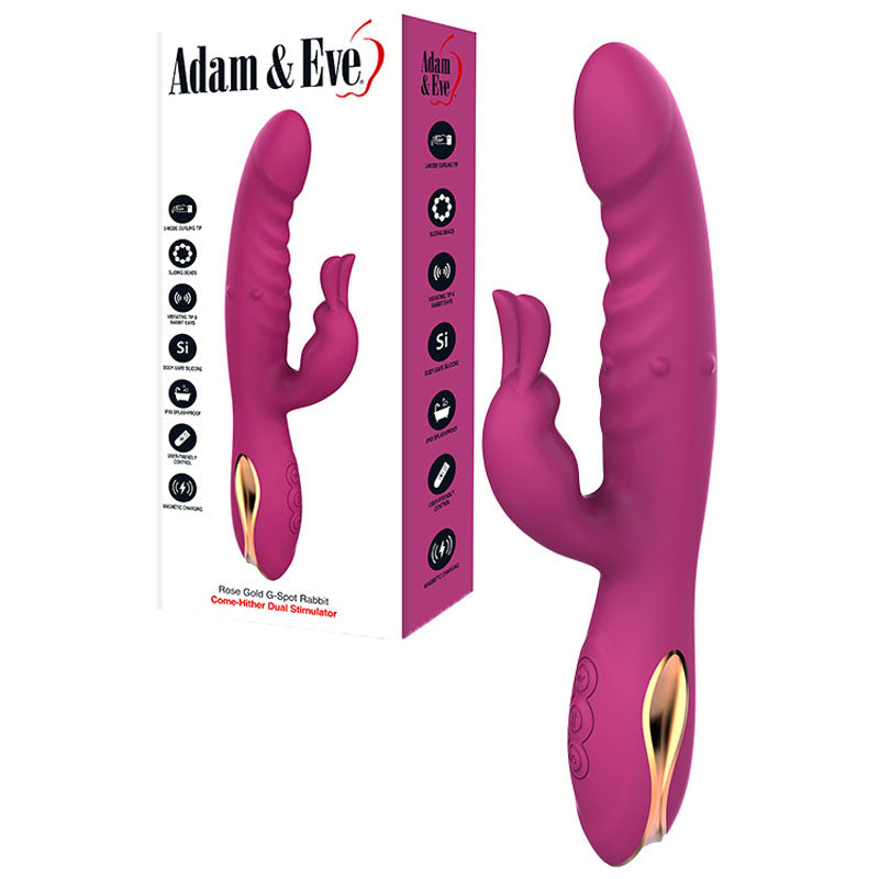 Adam & Eve Rose Gold G-Spot Rabbit – USB Rechargeable 22.5 cm Rabbit Vibrator Purple > Vibrators > Ladies > Rabbit