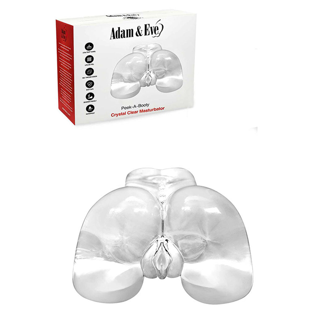 Adam & Eve Peek-A-Booty – Realistic Doggy Style Masturbator Clear > Sex Toys For Men > Assbators