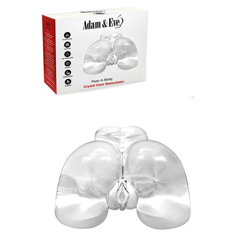 Adam & Eve Peek-A-Booty – Realistic Doggy Style Masturbator Clear > Sex Toys For Men > Assbators