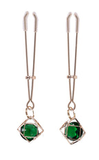 Indica Crystal Nipple Clips (Green) – Adjustable Tension Nipple Clips > Sex Toys > Nipple Clips