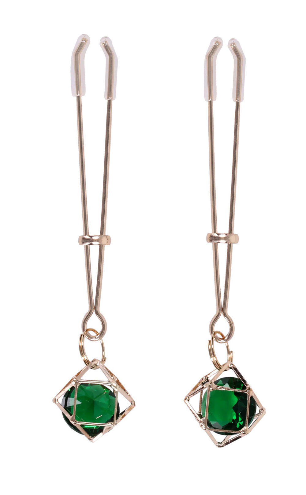 Indica Crystal Nipple Clips (Green) – Adjustable Tension Nipple Clips > Sex Toys > Nipple Clips