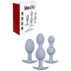 Adam & Eve Vibra-Ball Trio Weighted Anal Training Set – Set of 3 Plugs Grey > Anal Range > Butt Plug Kits