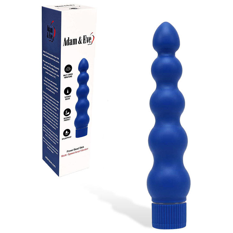Adam & Eve Power Bead Stick – Beginner-Friendly 19 cm Vibrator Blue VIBRATORS