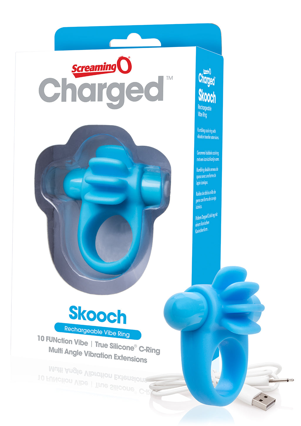 Skooch Charged Rechargeable Vibrating Cock Ring with Textured Silicone Stimulation > Sex Toys > Couples Toys