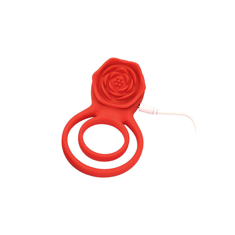 Adam & Eve Vibrating Rose Double Enhancer – USB Rechargeable Remote-Controlled Cock Ring > Cock Ring > Vibrating