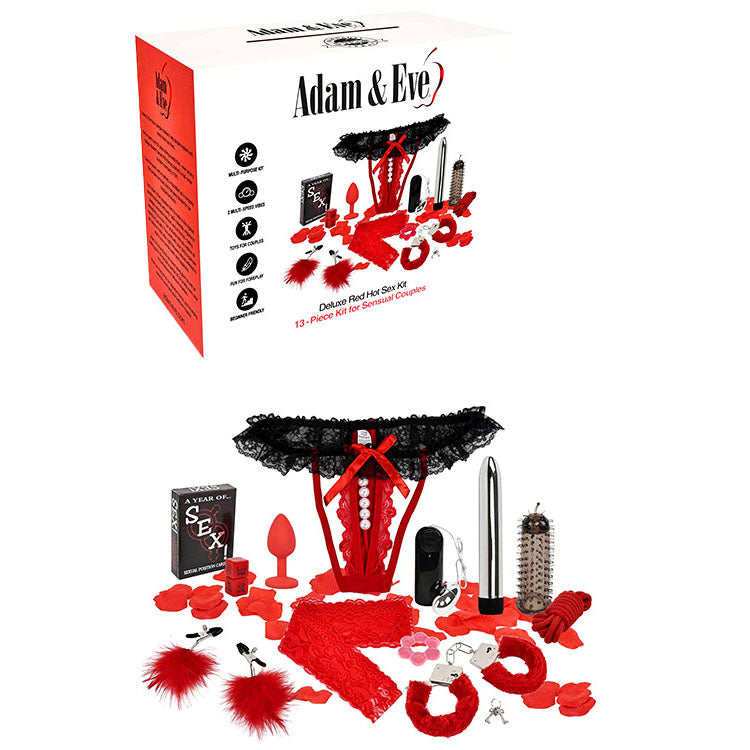 Adam & Eve Deluxe Red Hot Sex Kit – 13-Piece Couples Kit Red > Sex Toys > Sex Kits Main image