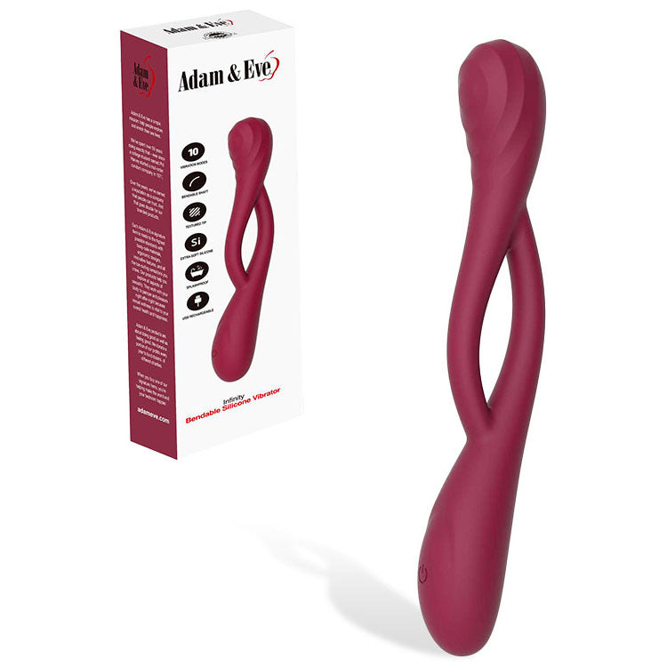 Adam & Eve Infinity – USB Rechargeable Bendable Vibrator Red > Vibrators > Unconventional Main image