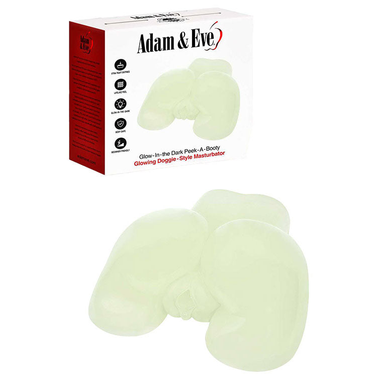 Adam & Eve Glow in the Dark Peek-A-Booty – Glow in the Dark Mini Masturbator Clear > Sex Toys For Men > Masturbators Cup