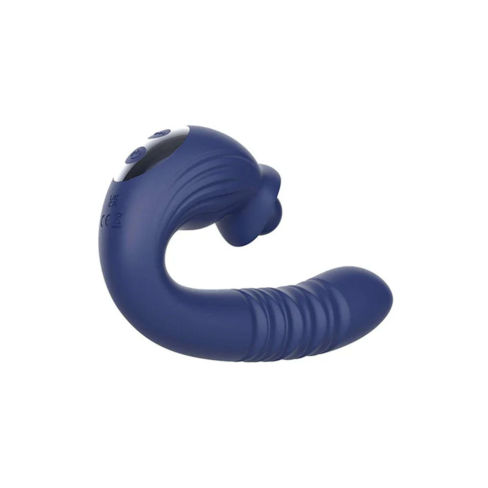Adam & Eve Big Baller (Navy) – USB Rechargeable Thrusting Rabbit Vibrator 18.8 cm > Vibrators > Ladies > Rabbit Multi