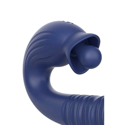 Adam & Eve Big Baller (Navy) – USB Rechargeable Thrusting Rabbit Vibrator 18.8 cm > Vibrators > Ladies > Rabbit Multi