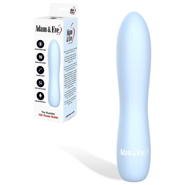 Adam & Eve The Rumbler Light – USB Rechargeable Extra Strong Bullet Vibrator Blue BULLETS & EGGS