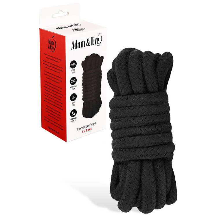 Adam & Eve Bondage Rope 4.5 Metre – Soft Touch Bondage Rope Black > Bondage Gear > Rope