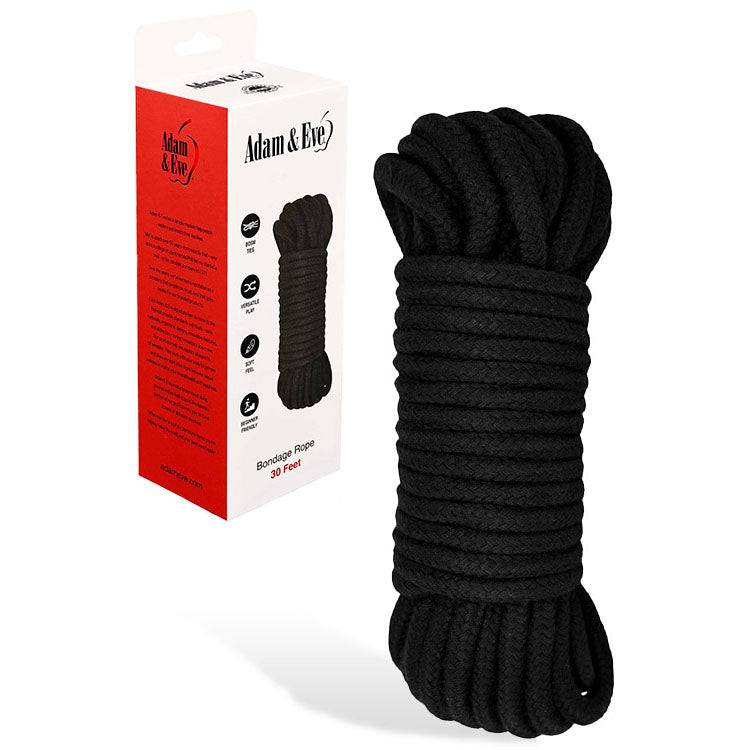 Adam & Eve Bondage Rope 9 Metre Length – Soft Touch Bondage Rope Black > Bondage Gear > Rope