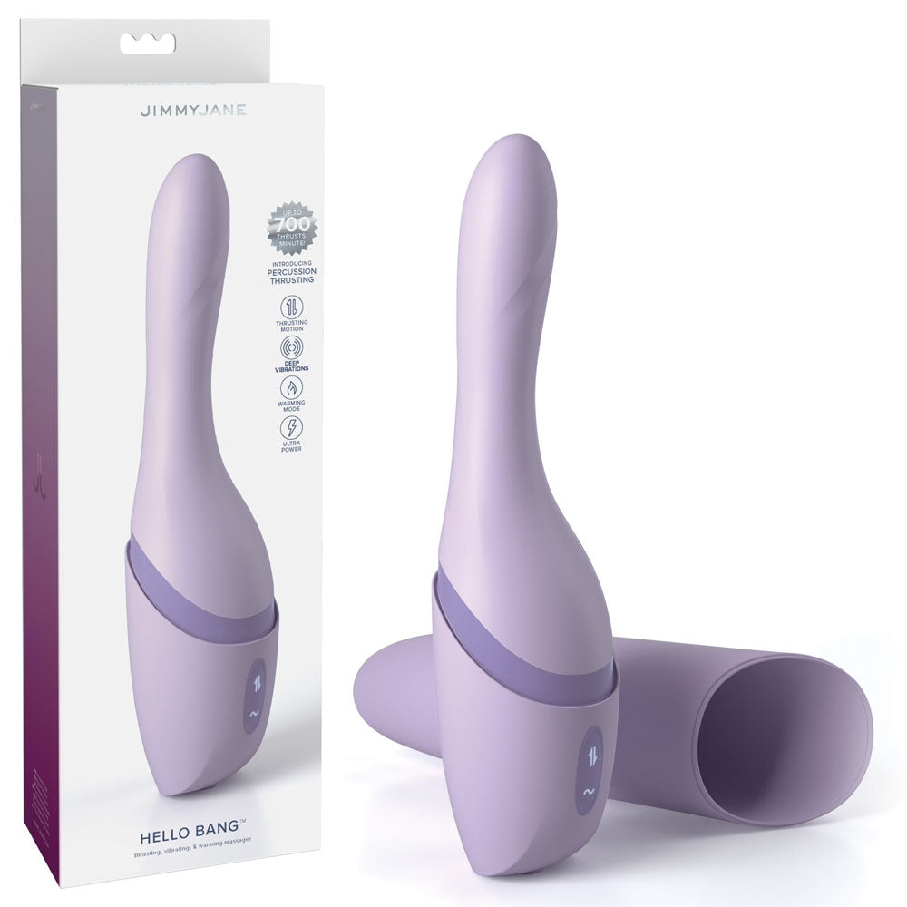JimmyJane Hello Bang 27 cm Warming and Thrusting Vibrator Purple > Dildos > Thrusting Dildos