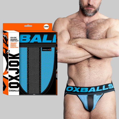 Oxballs Airmesh Swagger Jockstrap Tar Black Blue Medium Jockstraps