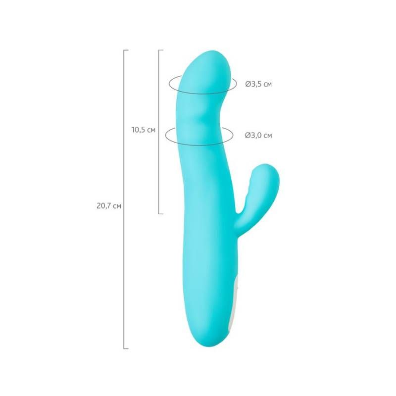 JOS Merry Swirl Rotating Shaft Rabbit Vibrator Blue 20.7cm VIBRATORS-RABBIT