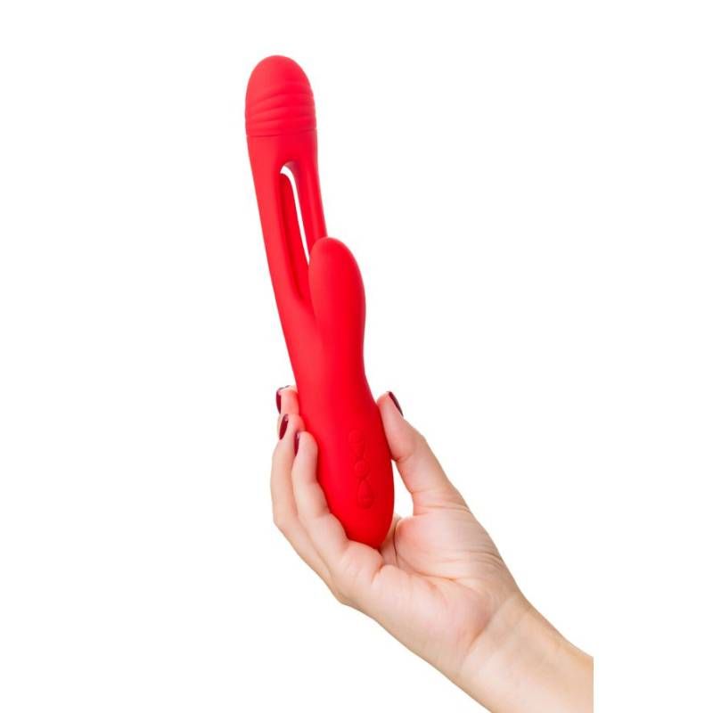 JOS Patti Moving Tongue Rabbit Vibrator in Red VIBRATORS-RABBIT