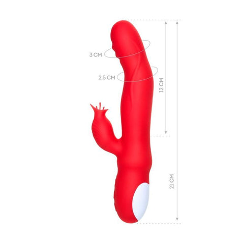 JOS Redli Heating and Rotating Rabbit Tickler 10 Modes VIBRATORS-RABBIT-MULTI